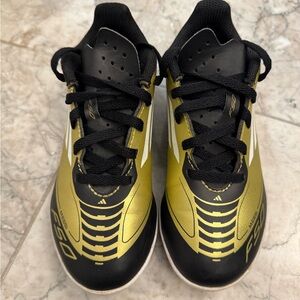 Adidas F50 Turf Shoes in Black and Gold size 13 Little Boy